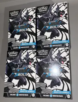 Pokemon TCG Scarlet & Violet Black Bolt Booster Bundle (Lot of 4) Factory Sealed - Image 1