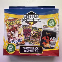 NEW-Pokemon Mystery Power Box -2 Booster Packs 1 65 Ct Sleeves Chase Packs - Image 1