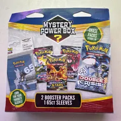 NEW-Pokemon Mystery Power Box -2 Booster Packs 1 65 Ct Sleeves Chase Packs - Image 2