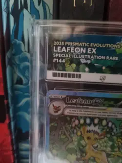 Pokemon TCG Leafeon EX Prismatic Evolutions 144/131 Ace 10 Gem Mint - Image 4