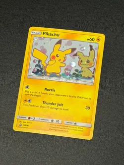 Pikachu & Mimikyu 2019 Sun and Moon Black Star Holo Promo SM162 Pokemon - Image 1
