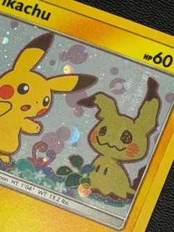 Pikachu & Mimikyu 2019 Sun and Moon Black Star Holo Promo SM162 Pokemon - Image 3