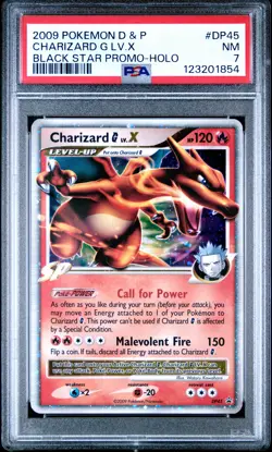 2009 POKEMON DIAMOND & PEARL BLACK STAR PROMO HOLO #DP45 CHARIZARD G LV.X PSA 7 - Image 1