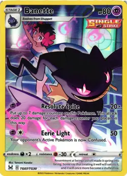 Pokemon TCG Banette Lost Origin Trainer Gallery TG07/TG30 Holo Ultra Rare VLP - Image 1