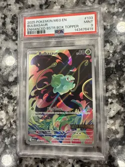 2025 PSA 9 Graded Pokemon Bulbasaur 133/132 Enhanced - Image 1