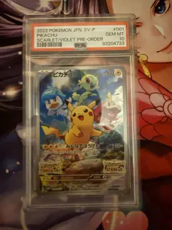 PSA 10 Pikachu 001/SV-P Pokemon SV Promo Japanese 2022 Scarlet Violet - Image 1