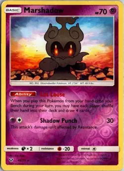 Marshadow - 45/73 - Reverse Holo Rare - Shining Legends - NM/M - Image 1
