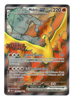 Pokemon Team Rocket's Moltres ex 208/182 STAMP Destined Rivals DRI - Image 1