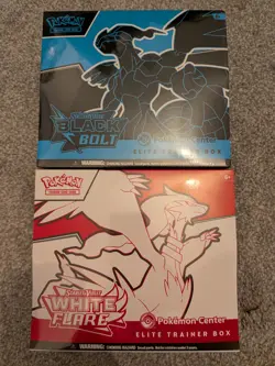 Pokemon Center Black Bolt and White Flare ETB Sealed Elite Trainer Boxes TCG - Image 1