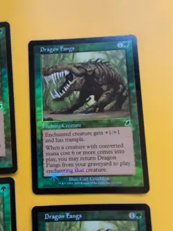 Dragon Fangs. playset. Enchant . MTG FOIL Shooting Star. Scourge 2003 4 Card. - Image 2