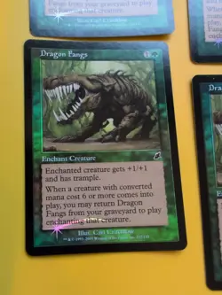 Dragon Fangs. playset. Enchant . MTG FOIL Shooting Star. Scourge 2003 4 Card. - Image 5