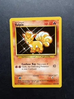Pokemon Cards: Vulpix 68/102: Base Set Common: LP - Image 1
