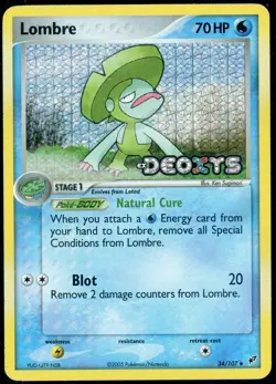 Pokemon Card - Lombre Deoxys 34/107 Reverse Holo Stamped - MP/HP - Image 1