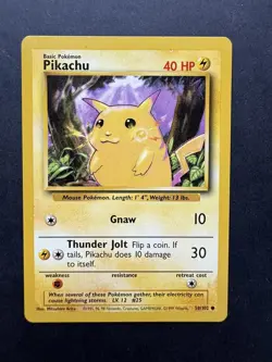 Pokemon Cards: Pikachu 58/102: Base Set Common: LP - Image 1