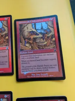 Uncontrolled Infestation. playset MTG FOIL Shooting Star. Scourge 2003 4 Card. - Image 2