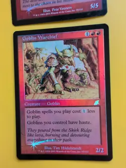 Goblin Warchief & Goblin Psychopath MTG FOIL Shooting Star. Scourge 2003 2 Card. - Image 2