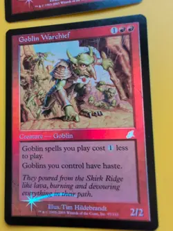 Goblin Warchief & Goblin Psychopath MTG FOIL Shooting Star. Scourge 2003 2 Card. - Image 3
