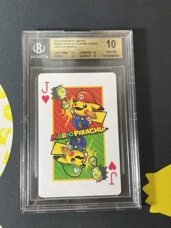 2016 Pokemon Center Mario Pikachu Playing Card | Jack of Hearts | BGS 10 - Image 1