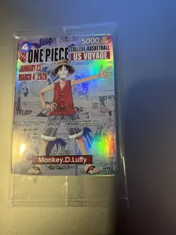 One Piece US Voyage Monkey.D.Luffy Rutgers Basketball Promo Card Holo Sealed - Image 2