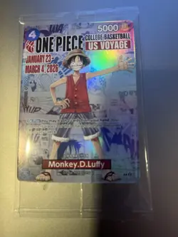One Piece US Voyage Monkey.D.Luffy Rutgers Basketball Promo Card Holo Sealed - Image 3