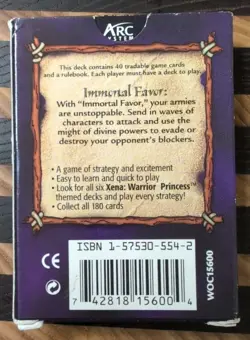 Xena Warrior Princess Immortal Favor Deck Trading Card Game - Complete - Image 2