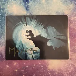 MTG Lord Of The Rings Gold Stamped Art Series Gollum, Patient Plotter 41/81 - Image 1