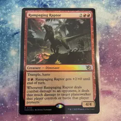 Rampaging Raptor (FOIL) x1 - MTG March of the Machine MOM #160 - Image 1