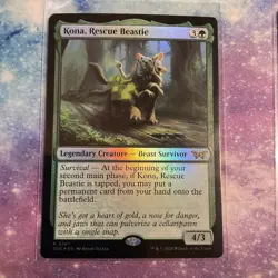 Kona, Rescue Beastie (FOIL) x1 - MTG Duskmourn: House of Horror DSK #187 - Image 1