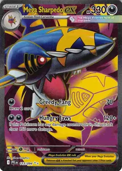 Mega Sharpedo ex 113/094 Ultra Rare Phantasmal Flames Pokemon NM - Image 1