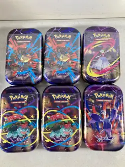 (LOT OF 6) Pokemon TCG Mega Evolution Mega Heroes Mini Tins w/Display Box NEW! - Image 2