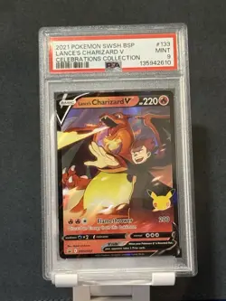 Pokemon TCG Lance's Charizard v SWSH133 Promo PSA 9 Celebration 25th anniversary - Image 1