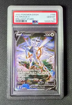 Pokemon Arceus V 166 Brilliant Stars PSA 10 GEM MINT - Image 1