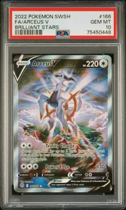 2022 POKEMON SWORD & SHIELD BRILLIANT STARS #166 FULL ART/ARCEUS V PSA 10 - Image 1