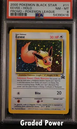 Promo Eevee Black Star Promo PSA 8 HOLO #11 Pokemon - Image 1