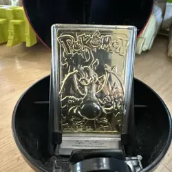 Pokemon 1999 Burger King Charizard 23 Karat Gold Plated With Ball Container - Image 1