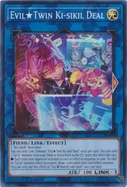 Yugioh! EvilTwin Ki-sikil Deal - ALIN-EN052 - Super Rare - 1st Edition Near Mint - Image 1