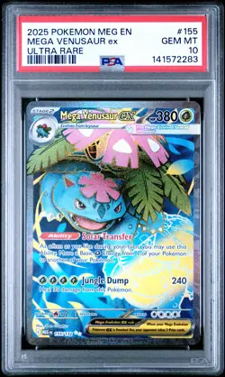 2025 POKEMON MEG EN-MEGA EVOLUTION ULTRA RARE #155 MEGA VENUSAUR EX PSA 10 - Image 1