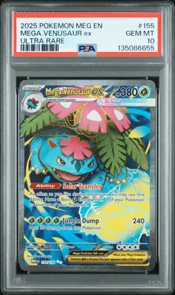 2025 POKEMON MEG EN-MEGA EVOLUTION ULTRA RARE #155 MEGA VENUSAUR EX PSA 10 - Image 1