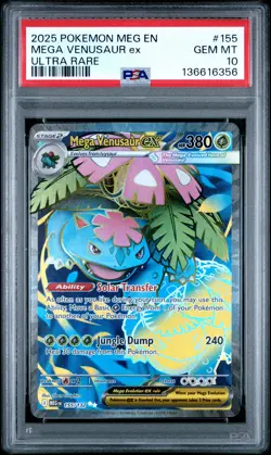 2025 POKEMON MEG EN-MEGA EVOLUTION ULTRA RARE #155 MEGA VENUSAUR EX PSA 10 - Image 1