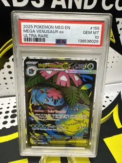 2025 POKEMON MEG EN-MEGA EVOLUTION ULTRA RARE #155 MEGA VENUSAUR EX PSA 10 - Image 1