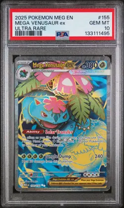 2025 POKEMON MEG EN-MEGA EVOLUTION ULTRA RARE #155 MEGA VENUSAUR EX PSA 10 - Image 1