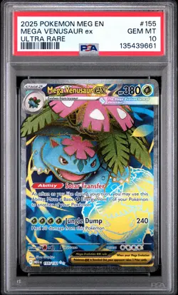 2025 POKEMON MEG EN-MEGA EVOLUTION ULTRA RARE #155 MEGA VENUSAUR EX PSA 10 - Image 1