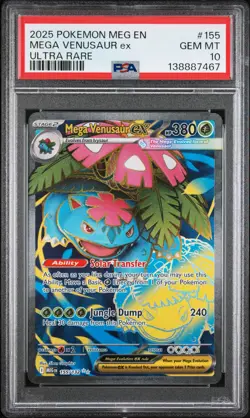 2025 POKEMON MEG EN-MEGA EVOLUTION ULTRA RARE #155 MEGA VENUSAUR EX PSA 10 - Image 1