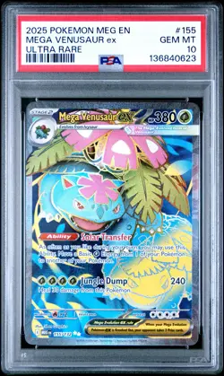 2025 POKEMON MEG EN-MEGA EVOLUTION ULTRA RARE #155 MEGA VENUSAUR EX PSA 10 - Image 1