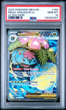 2025 POKEMON MEG EN-MEGA EVOLUTION ULTRA RARE #155 MEGA VENUSAUR EX PSA 10 - Image 1