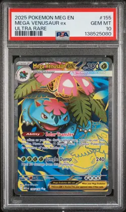 2025 POKEMON MEG EN-MEGA EVOLUTION ULTRA RARE #155 MEGA VENUSAUR EX PSA 10 - Image 1