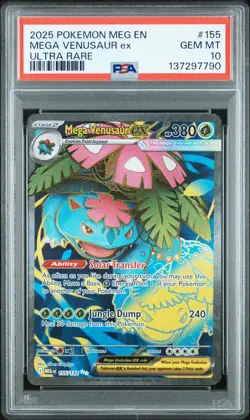 2025 POKEMON MEG EN-MEGA EVOLUTION ULTRA RARE #155 MEGA VENUSAUR EX PSA 10 - Image 1