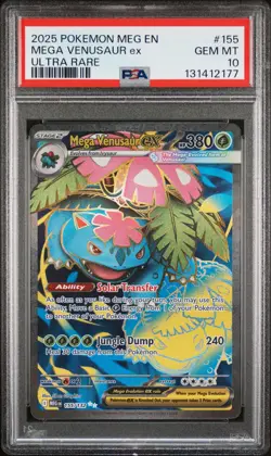 2025 POKEMON MEG EN-MEGA EVOLUTION ULTRA RARE #155 MEGA VENUSAUR EX PSA 10 - Image 1