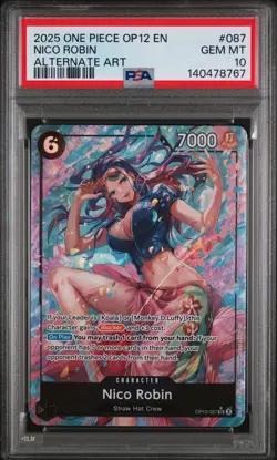 2025 ONE PIECE OP12-LEGACY OF THE MASTER 087 NICO ROBIN ALTERNATE PSA 10 - Image 1