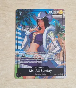 Ms. All Sunday OP14-084 SR alt art The Azure Sea's Seven One Piece Card English - Image 1